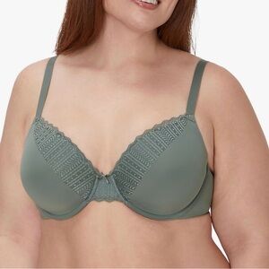 Maidenform Comfort Devotion Convertible Underwire Bra Full Coverage Green Sz 36B